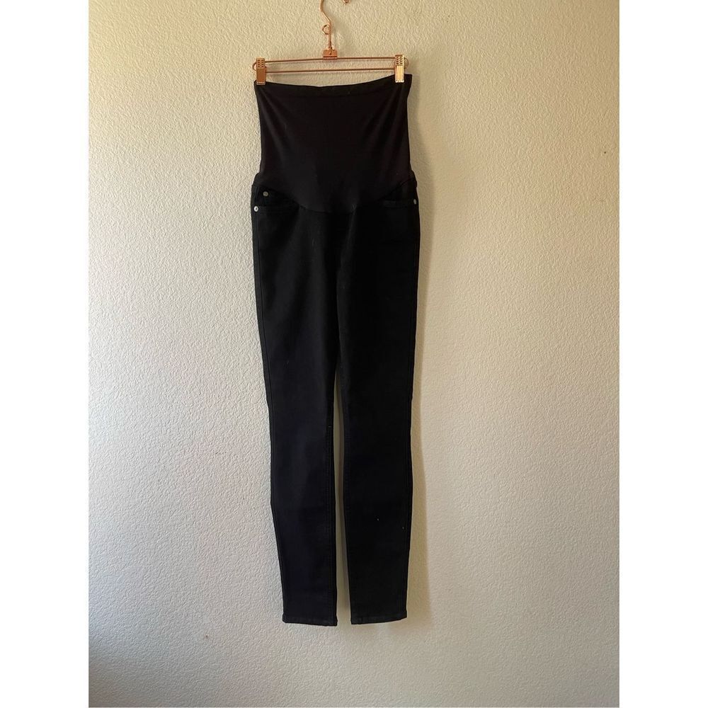 NWT 7‎ for all mankind black skinny maternity jeans size 25